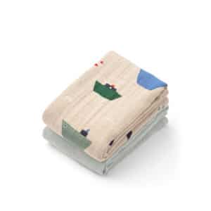 Liewood Liewood Lewis Muslin Cloth 2-Pack Sailing / Dove Blue Mix 5715493530112 Liewood SS26 Verzorging Swaddles  Wijs west