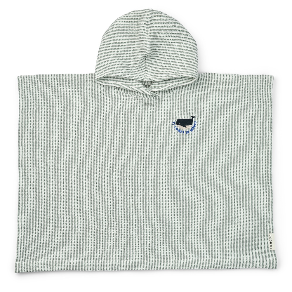 Liewood Liewood Paco Poncho Embroidery Peppermint / Creme De La Creme 5715493471804 Liewood SS26 Verzorging Wassen & meer Douchen & Badderen Wijs west