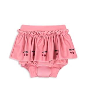 Konges Sløjd Konges Sløjd Bobbi Frill Zwembroek Mahogany Rose 5715681185988 Konges SS26 Kleding & Accessoires Zwemkleding Zwembroek Wijs west