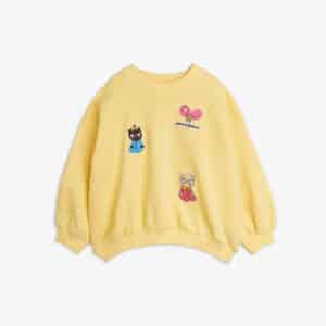 Mini Rodini Mini Rodini Minibabies Patches Sweatshirt Yellow 7332754728507 Rodini SS26 Kleding & Accessoires Sweaters & Truien  Wijs west