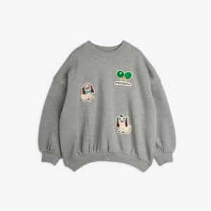 Mini Rodini Mini Rodini Minibabies Patches Sweatshirt Grey Melange 7332754728552 Rodini SS26 Kleding & Accessoires Sweaters & Truien  Wijs west