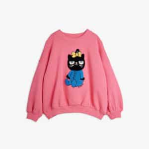 Mini Rodini Mini Rodini Cat Chenille Sweatshirt Pink 7332754728613 Rodini SS26 Kleding & Accessoires Sweaters & Truien  Wijs west