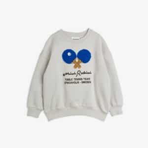 Mini Rodini Mini Rodini Table Tennis Chenille Sweatshirt Grey 7332754729009 Rodini SS26 Kleding & Accessoires Sweaters & Truien  Wijs west
