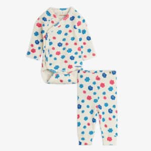 Mini Rodini Mini Rodini Flowers Aop Pointelle Nb Baby Set Multi 7332754730623 Rodini SS26 Kleding & Accessoires Baby  Wijs west