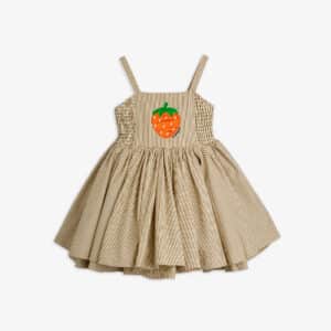 Mini Rodini Mini Rodini Poplin Yd Smock Dress Brown 7332754730760 Rodini SS26 Kleding & Accessoires Rokjes & Jurkjes  Wijs west