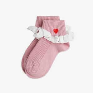 Mini Rodini Mini Rodini Heart Lace 1-Pack Socks Pink 7332754731361 Rodini SS26 Kleding & Accessoires Sokken & Maillots  Wijs west