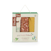 Moulin Roty Moulin Roty Set Van 3 Luierdoeken La Forêt Mawa 3575676882733 Moulin Apr26 Verzorging Swaddles  Wijs west