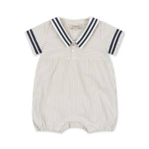 Konges Sløjd Konges Sløjd Allie Sailor Romper Bleu Stripe 5715681259467 Konges MSS26 Kleding & Accessoires Baby Rompers Wijs west