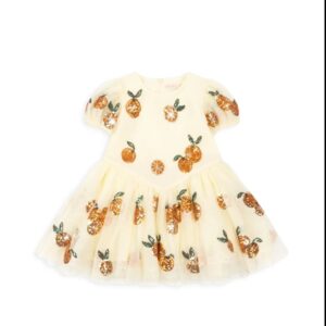 Konges Sløjd Konges Sløjd Heartlily Jurk Arancia Sequin 5715681269824 Konges MSS26 Kleding & Accessoires Rokjes & Jurkjes  Wijs west