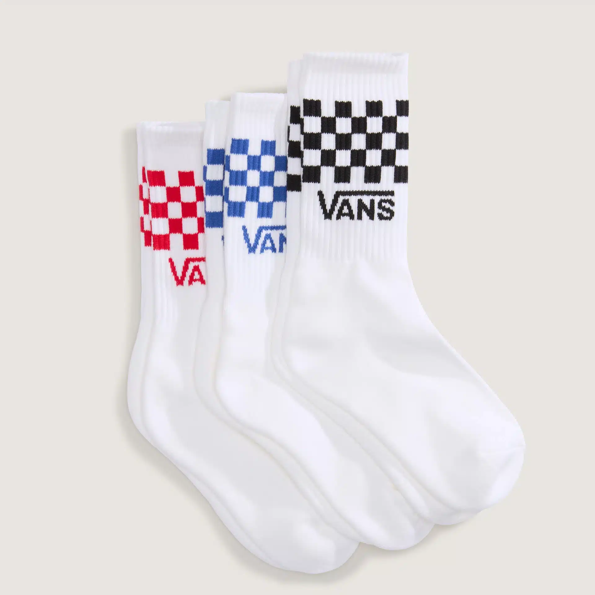 Vans Vans Classic Check Crew Chbd White White 197804373758 Vans SS26 Kleding & Accessoires Sokken & Maillots