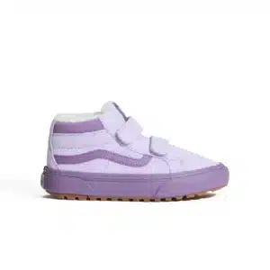 Paarse Vans SK8-Mid Reissue V Insulated kindersneaker met klittenbandsluiting, zijaanzicht