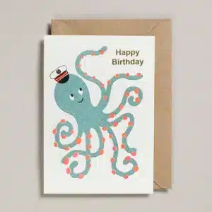 Confetti Pets Kaart - Gelukkige verjaardag octopus