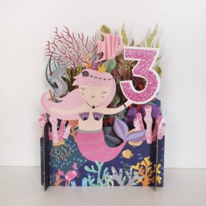 Alljoy Design Children's Age Pop Up - Age 3 Girl Kaart 659499994316 Alljoy Design Home & Living Kaarten