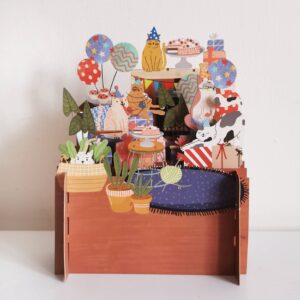 Alljoy Design Kids Pop Up Kaart - Cats Party 659499992251 Alljoy Design Home & Living Kaarten