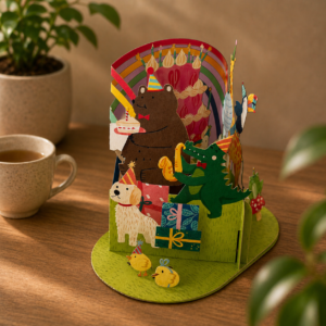 Alljoy Design Little Moments Pop Up Kaart – Animal Birthday Party 5391551961090 Alljoy Design Home & Living Kaarten