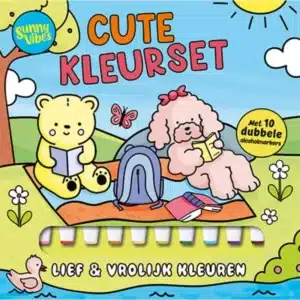 Uitgeverij Lantaarn Sunny Vibes - Cute Kleurset 9789460973406 Simon Boeken & Kleurboeken Plak- & Doeboeken