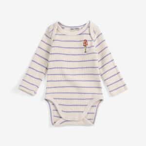 Bobo Choses Bobo Choses Mush Monster Stripes Body Offwhite 8445782389271  Kleding & Accessoires Baby Rompers