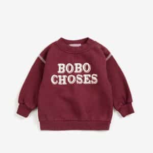 Bobo Choses Bobo Choses Embossed Sweatshirt Burgundy Red 8445782395067  Kleding & Accessoires Baby Bovenstukjes