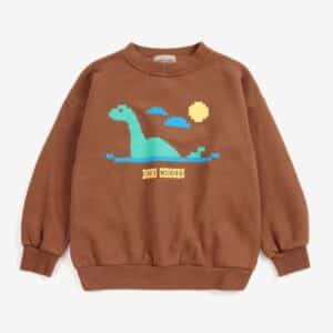 Bobo Choses Bobo Choses Lake Monster Sweatshirt Dark Brown 8445782397733  Kleding & Accessoires Sweaters & Truien