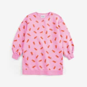 Bobo Choses Bobo Choses Softpaw Monster All Over Sweatshirt Dress Pink 8445782417127  Kleding & Accessoires Rokjes & Jurkjes