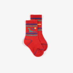 Bobo Choses Bobo Choses Lake Monster Short Socks Red 8445782411767  Kleding & Accessoires Sokken & Maillots