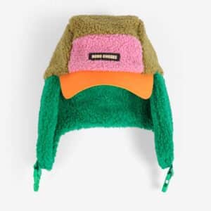 Bobo Choses Bobo Choses Color Block Sheepskin Chapka Green 8445782404806  Kleding & Accessoires Accessoires