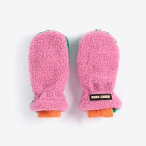 Bobo Choses Bobo Choses Color Block Sheepskin Mittens Fuchsia 8445782404813  Kleding & Accessoires Accessoires