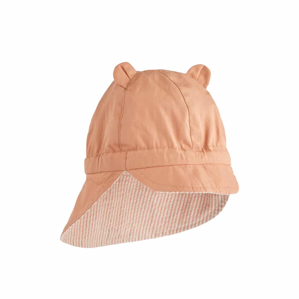 Liewood Liewood Gorm Reversible Seersucker Sun Hat w Ears Tuscany rose / Sandy 5715335243392 LW Kleding & Accessoires Baby Babymutsjes & Hoedjes