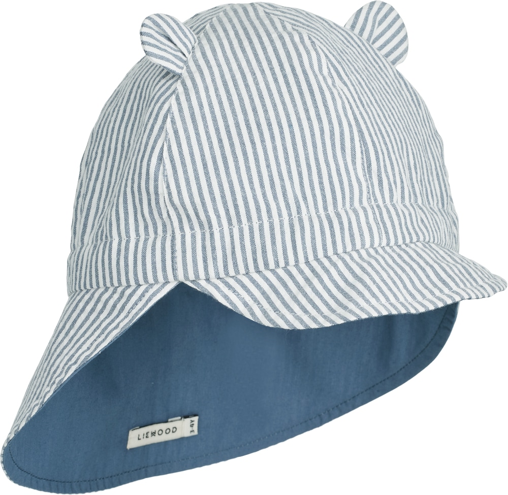 Liewood Gorm Reversible Seersucker Sun Hat Blue - Afbeelding 5