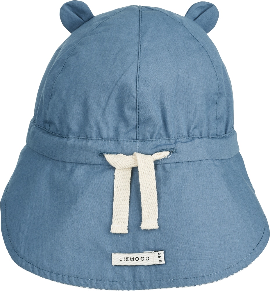 Liewood Gorm Reversible Seersucker Sun Hat Blue - Afbeelding 2