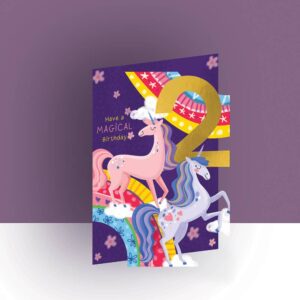 Alljoy Design Origial Paper Cut Kaart - Childrens Age 2 Girl 0617285429725 Alljoy Design Home & Living Kaarten