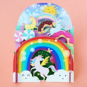 Alljoy Design Kids Pop Up Kaart - Rainbow Unicorn 645707799330 Alljoy Design Home & Living Kaarten