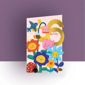 Alljoy Design Origial Paper Cut Kaart - Childrens Age 6 Girl 0617285429800 Alljoy Design Home & Living Kaarten