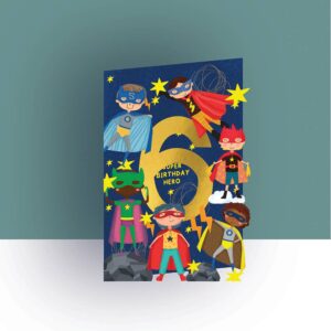 Alljoy Design Origial Paper Cut Kaart - Childrens Age 6 Boy 0617285429794 Alljoy Design Home & Living Kaarten
