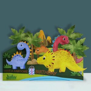Alljoy Design Origial Paper Cut Kaart - Dinosaur  Alljoy Design Home & Living Kaarten
