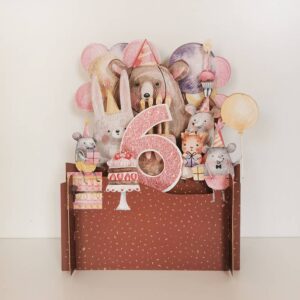 Alljoy Design Children's Age Pop Up - Age 6 Girl Kaart 659499994378 Alljoy Design Home & Living Kaarten