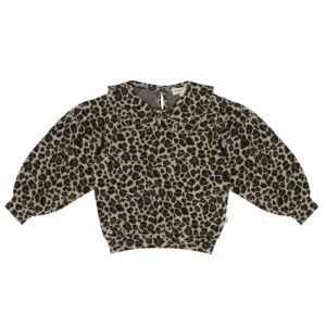 House Of Jamie Balloon Collar Sweater Leopard Moonlight (Jacquard)