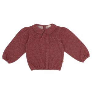 House Of Jamie Puff Balloon Collar Jumper Ruby Sparkle