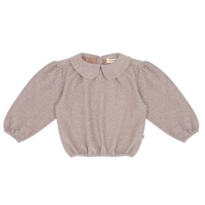 House Of Jamie Puff Balloon Collar Jumper Mauve Rose (Lurex)