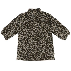 House Of Jamie Shirt Collar Dress Leopard Moonlight (Jacquard)