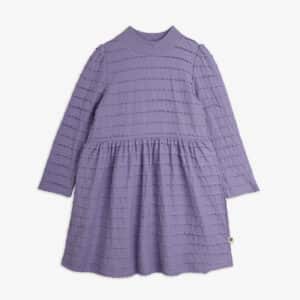 Mini Rodini Mini Rodini Textured Frill Ls Dress Purple 7332754735789 Rodini AW26 Kleding & Accessoires Rokjes & Jurkjes
