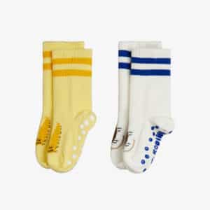 Mini Rodini Mini Rodini Velvet Worm 2-Pack Anti-Slip Socks Multi 7332754736168 Rodini AW26 Kleding & Accessoires Sokken & Maillots