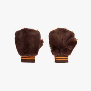 Mini Rodini Mini Rodini Faux Fur Mittens Brown 7332754737103 Rodini AW26 Kleding & Accessoires Accessoires Mutsen & Sjaals