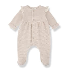 1+ in the Family 1+ In The Family Orleans Girly Jumpsuit W/Feet Nude 8448262003926 Family AW26 Kleding & Accessoires Baby Pakjes
