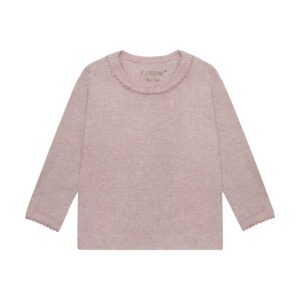 Fixoni Fixoni T-shirt LS Melange Rib Pale Mauve Melange 5713438965326 FixoniAW26 Kleding & Accessoires Baby Longsleeves