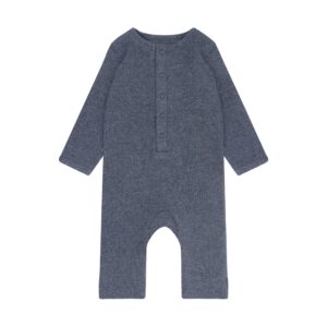 Fixoni Fixoni Romper LS Melange Rib Vintage Indigo Melange 5713438966101 FixoniAW26 Kleding & Accessoires Baby Rompertjes