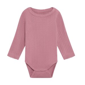 Fixoni Fixoni Body LS Pointelle Nostalgia Rose 5713438966668 FixoniAW26 Kleding & Accessoires Baby Rompertjes