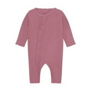 Fixoni Fixoni Romper LS Pointelle Nostalgia Rose 5713438967245 FixoniAW26 Kleding & Accessoires Baby Rompertjes