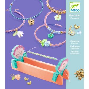 Djeco Djeco Blauwe macramé armbanden Technieken 3070900000360 Djeco Jul26 Speelgoed & Spellen Knutselen