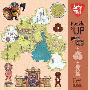 Djeco Djeco Puzzl’Up Alric Barbarious-1 figurine + 9 pcs + 6 pcs Arty Toys 3070900068520 Djeco Jul26 Speelgoed & Spellen Puzzels